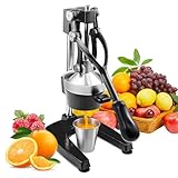 ROVSUN Professional Citrus Juicer Lemon Squeezer, Commercial Manual Fruit Press Juicer for Lemon Pomegranate Orange Juice, Heavy Duty Hand Press Orange Juicer Press and Lime Squeezer Stand (Black)