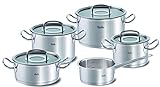 Fissler Original-Profi Collection 2019 Stainless Steel Set with Glass Lids, 9 Piece with Sauce Pan