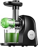 AIO Juicer Machines, Cold Press Juicer Machine Easy to Clean, Quiet Motor & Reverse Function, Two Filters, BPA-Free, High Nutrient Fruit and Vegetable, Recipes