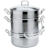 Norpro Stainless Steel Steamer/Juicer, 11qts/10.4L, 4qts/3.8L, 8.5qts/8L, As Shown