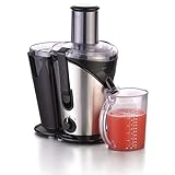 Hamilton Beach Juicer Machine, Centrifugal Extractor Big Mouth 3” Feed Chute for Whole Fruits & Vegetables, Easy to Clean, 2 Speeds, 800 Watts, BPA Free, Black and Silver (67750)