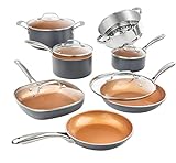Gotham Steel Pots and Pans Set 12 Piece Cookware Set with Ultra Nonstick Ceramic Coating by Chef Daniel Green, 100% PFOA Free, Stay Cool Handles, Metal Utensil & Dishwasher Safe - 2020 Edition