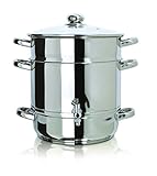 Euro Cuisine Stove Top Steam Juicer, 8 Quarts Juice Container, Stainless Steel