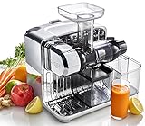 Omega Cube Nutrition System Juicer Creates Fruit Vegetable & Wheatgrass Juice Slow Masticating Compact Design with Convenient Storage, 200-Watt, Silver