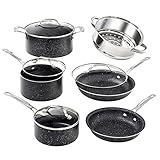 Granitestone Original 10 Piece Nonstick Cookware Set, Scratch-Resistant, Granite-Coated, Dishwasher and Oven-Safe Kitchenware, PFOA-Free Pots and Pans As Seen On TV