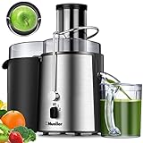 Mueller Juicer Ultra Power, Easy Clean Extractor Press Centrifugal Juicing Machine, Wide 3' Feed Chute for Whole Fruit Vegetable, Anti-drip, Large, Silver