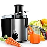 KOIOS Centrifugal Juicer , Juicer Machines for Fruits &Vegetables, Centrifugal Juice Extractor Easy Clean with Wide Mouth Feed Chute, 304 Stainless Steel Filter, BPA Free, Powerful&800W, Brush Included
