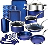 Granitestone 20 Pc Kitchen Pots and Pans Set Non Stick Cookware Set, Kitchen Cookware Sets with Cooking Utensils and Bakeware Set, Made Without PFOA and PFOS, Oven and Dishwasher Safe