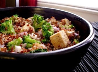 Recipe: Red Quinoa & Broccoli Salad with Almond Honey Vinaigrette